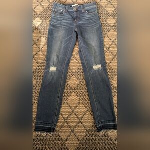 LC Lauren Conrad Blue Skinny Jeans with Distressed Accents